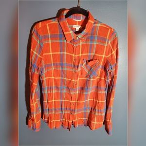 Merona Plaid Button Down Long Sleeve Shirt